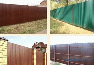 Ограда од брановидни (професионални листови) - како да го направите тоа право: инсталација, инсталација и конструкција