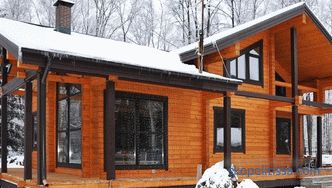 Зима куќи од бар-клуч за цела година постојан престој, проекти и цени во Москва